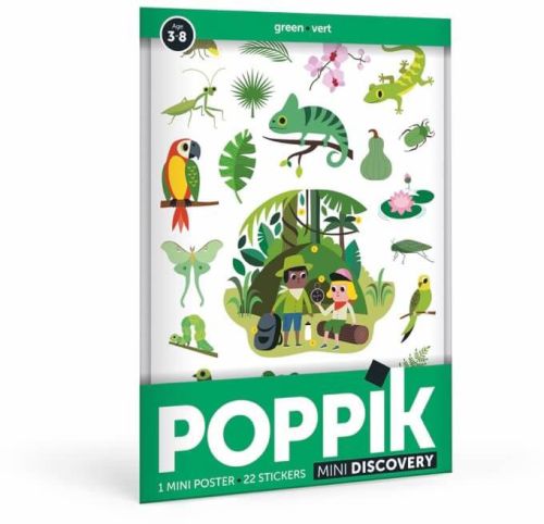 Poppik mini jungle verte 26 stickers