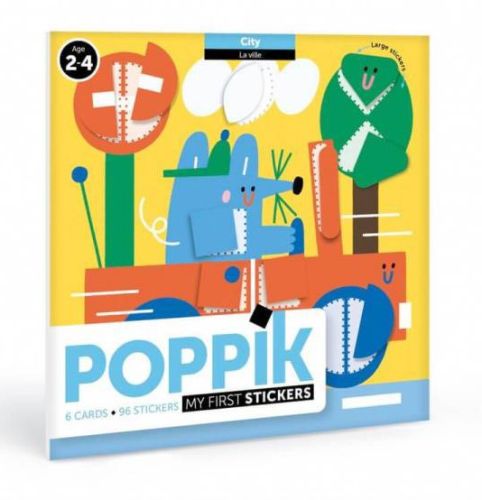 Poppik-bébé city 6 cards, 96 stickers