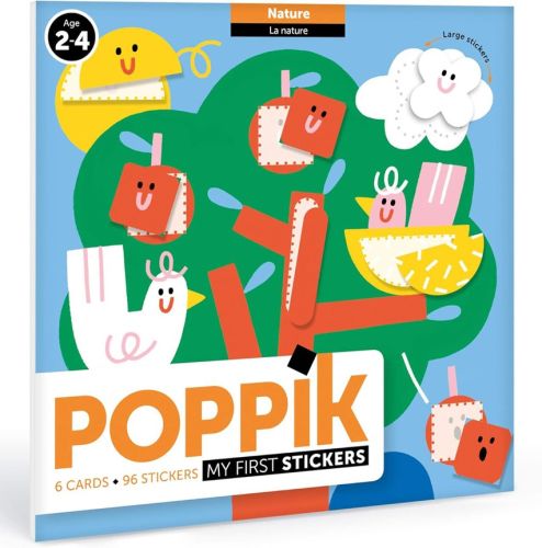 Poppik-bébé nature 6 cards, 96 stickers
