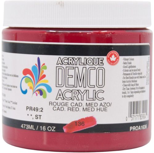 Acrylique rouge cadmium medium azo 473 ml