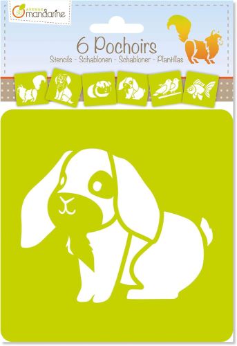6 pochoirs animaux familiers