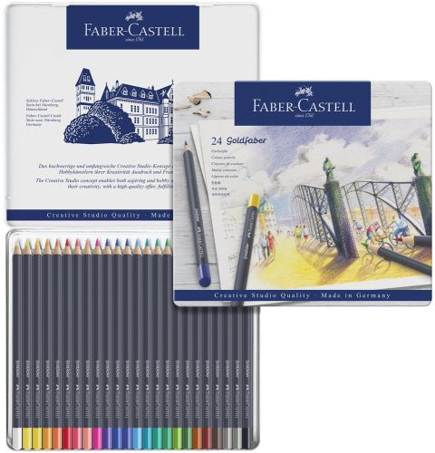 Crayons de couleur boîte métal de 12 pièces