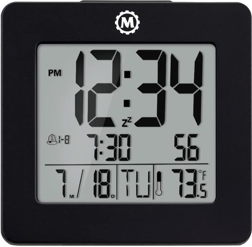 Horloge numérique de voyage ou de bureau noir