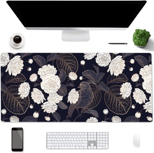 Tapis de bureau fleur bleu
