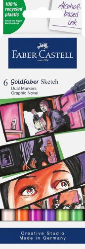 Ensemble de 6 marqueurs aqua sketch - graphique