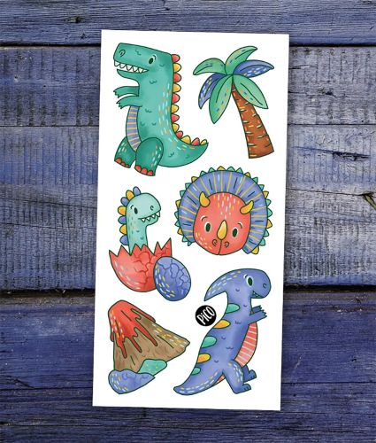 Tatouages temporaires : tyrannosaure et ses amis