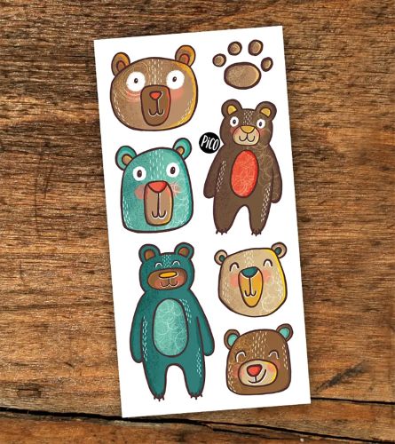 Tatouages temporaires - les oursons souriants