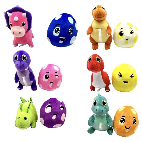Peluche oeuf de dinosaure réversible - 15 cm