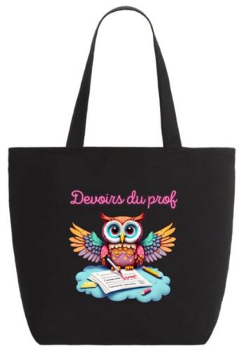 Sac fourre-tout - devoirs du prof - hibou
