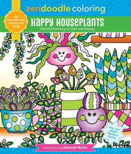 Zendoodle coloring: happy houseplants