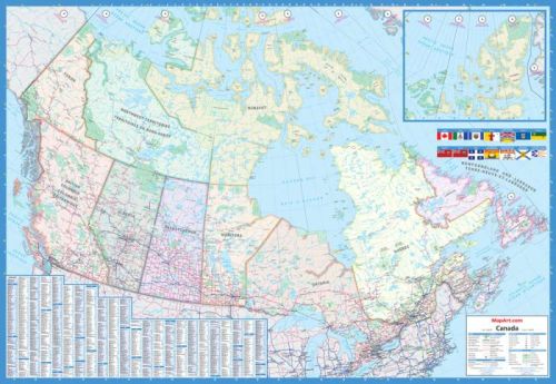 Canada - carte murale - plastifiee