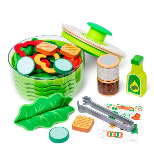 Aliment en bois - ens. essoreuse à salade