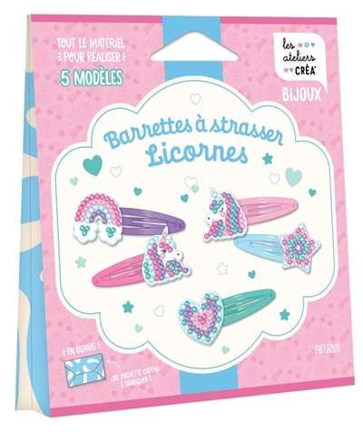 Barrettes à strasser licornes