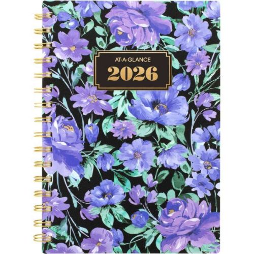 Agenda floral 8,5x6 violet