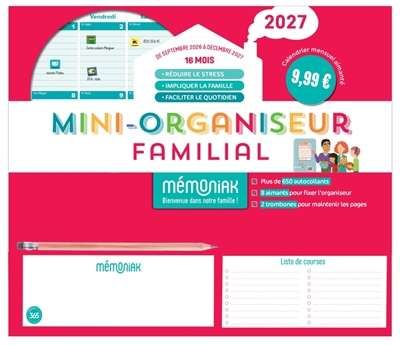 Mini-organiseur familial mémoniak 2027