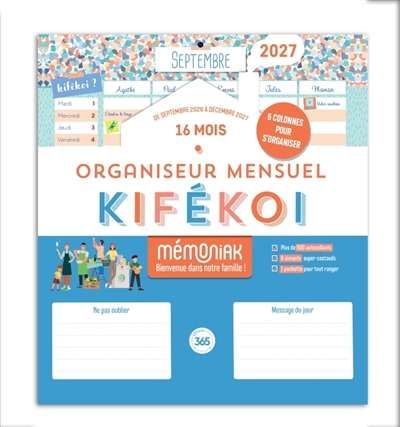 Kifékoi, organisateur mensuel mémoniak 2026-2027