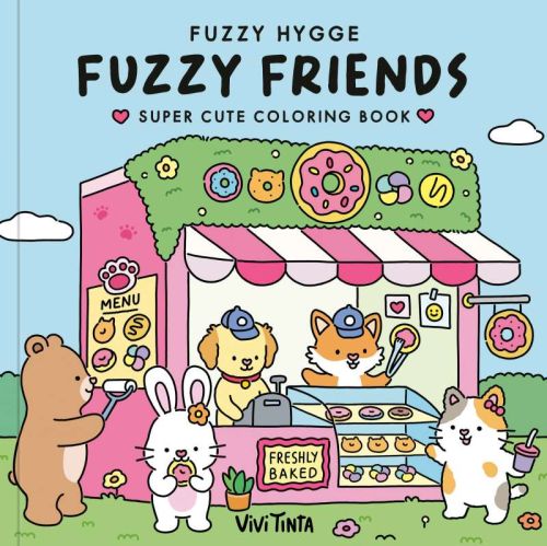 Fuzzy hygge: fuzzy friends coloring book