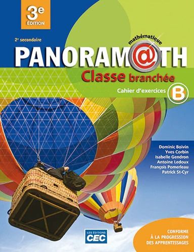 Panoramath, mathématique, 2e secondaire. cahier d'exercices b + accès étudiants, web 1 an
