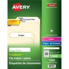 Étiquettes de classement trueblock™ boîte de 1500, 50 feuilles. blanc