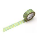 Ruban washi 15 mm x 7 m - tressage fond jaune