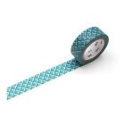 Ruban washi 15 mm x 7 m - tressage fond vert