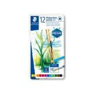 Boîte métal de 12 crayons de couleur aquarellables assortis