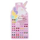60 boucles d'oreilles autocollantes - licorne