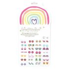 60 boucles d'oreilles autocollantes arc-en-ciel et coeur