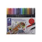 Feutre permanent double pointe, couleurs assorties (18)