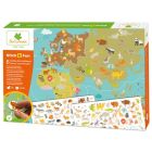 5 cartes animaux du monde (+200 autocollants réutilisables)