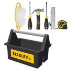 Ensemble coffre à outils ouvert avec 5 outils