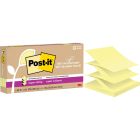 Feuillets recyclés post-it® super sticky - jaune canari 3 x 3 po. Éclair paquet de 6, bloc de 70 feuilles