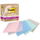 Feuillets recyclés post-it® super sticky - la vie en pastel 3 x 3 po. uni. paquet de 5, bloc de 70 feuilles