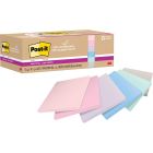 Feuillets recyclés post-it® super sticky - la vie en pastel 3 x 3 po. uni. paquet de 12, bloc de 70 feuilles