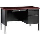 Bureau à caisson simple fortress 45-1/2 x 24 x 29-1/2 po h acajou/charbon
