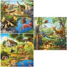 Casse-tête: animaux domestiques, zoo, forêt (3x49)