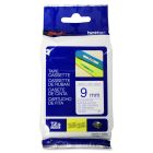 Ruban d'impression p-touch tze 9 mm bleu sur blanc