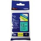 Ruban d'impression p-touch tze 12 mm noir sur vert
