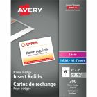 Insertions pour insignes d'identification boîte de 300. 4 x 3".