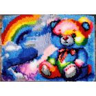 Points noués - grand tapis - ourson