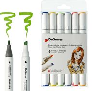 Ensemble de 6 marqueurs double pointe couleurs primaires