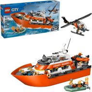 60504 le bateau de sauvetage et l’hélicoptère des garde-côtes