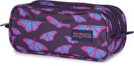 Étui à crayon double zip jansport papillon violet noir