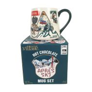 Ensemble tasse et chocolat chaud après ski